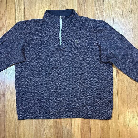Rhoback Men’s Size XL Herringbone Jacquard Gray Performance Q-Zip Pullover - Picture 5 of 16